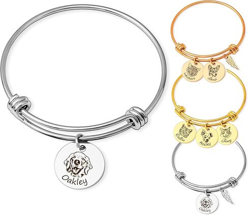 Anavia 1/2/3/4 DISC PET PETART BANGLE BACKELET ، PET Memorial Memorial Diremial القابلة للتوسعة هدية المجوهر in Saudi Arabia