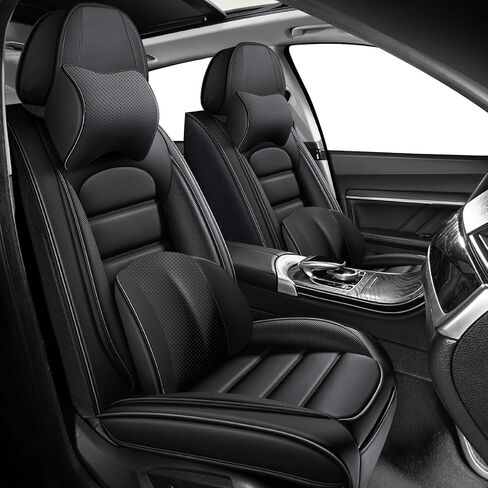 Full Set for Ford Bronco Sport Seat Covers 2021-2025, Waterproof Nappa Leather Car Seat Protector, Anti-Slip & Comfortable Car seat Cover (Black&Orange) in Kuwait