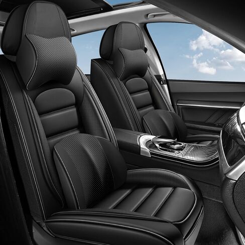 Full Set for Ford Bronco Sport Seat Covers 2021-2025, Waterproof Nappa Leather Car Seat Protector, Anti-Slip & Comfortable Car seat Cover (Black&Orange) in Kuwait