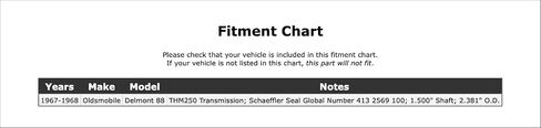 Rear Manual Transmission Seal Compatible With Oldsmobile Delmont 88 1968 1967 P-2567576 in Saudi Arabia