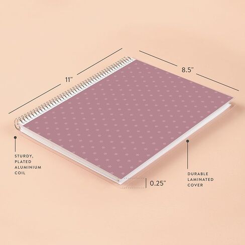 Erin Condren 8.5" X 11" Spiral Bound Productivity Notebook - Mid Century Circles, 160 Lined Page & To Do List Organizer Notebook, 80Lb Thick Paper, Stickers Included in Kuwait