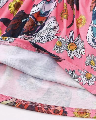 Toddler Girls Cute Print Summer Dresses Little Girl Ruffle Sleeve Twirly Swing Kids Dress with Pockets in Kuwait