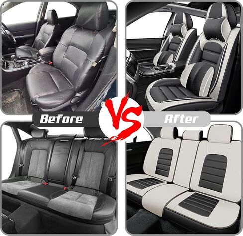 Front Set for Cadillac Escalade Seat Covers 2001-2025, Waterproof Nappa Leather Car Seat Protector, Anti-Slip & Comfortable Car seat Cover (Black & Red) in Saudi Arabia