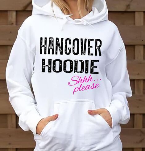 Hoode Hoodie ، شرب الخمر من النوع الثقيل ، هدية عيد ميلاد الحادي والعشرين ، قميص الحفلات ، يوم St Patty (M ، أبيض) in Kuwait