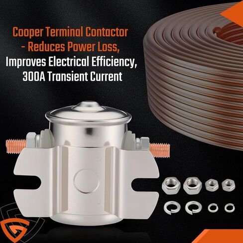 Max 300A 4 Terminals Continuous Duty Solenoid Relay Nickel-Plating for Golf Carts, Winch, Marine Heavy Duty in Rush 12 VDC E-Z-GO Gas Marathon Models w/ 2 or 4-Cycle Engines in Kuwait