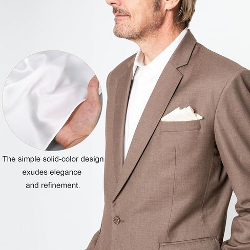 مربعات جيب الحرير للرجال 16 Momme 13 "x13" Mens Mens Malberry Clankerchiefs ، أبيض ، ناعم ، تنفس ، ملحق الثابتة متعددة الاستخدامات in Saudi Arabia