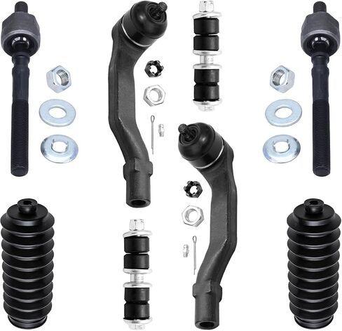 Detroit Axle - Front 8pc Suspension Kit for 1988-1991 Honda Civic CRX 1989 1990 ، 4 inner tie rebs 2 sway bar onlists 2 boots replication in Saudi Arabia