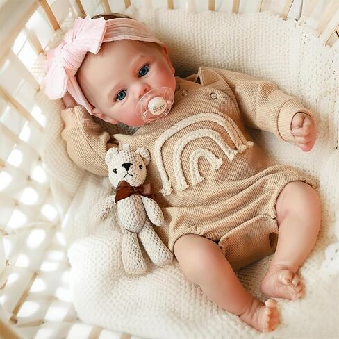 iCradle Lifelike Reborn Baby Dolls 19 Inch Realistic Newborn Baby Dolls Vinyl Girl Real Life Baby Dolls Hand Painted Hair Toy for Kids Age 3+ in Saudi Arabia