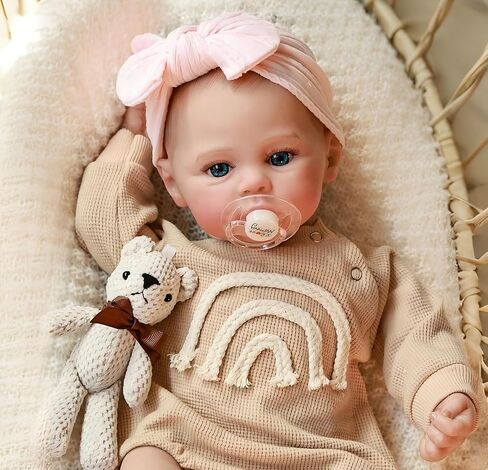 iCradle Lifelike Reborn Baby Dolls 19 Inch Realistic Newborn Baby Dolls Vinyl Girl Real Life Baby Dolls Hand Painted Hair Toy for Kids Age 3+ in Saudi Arabia