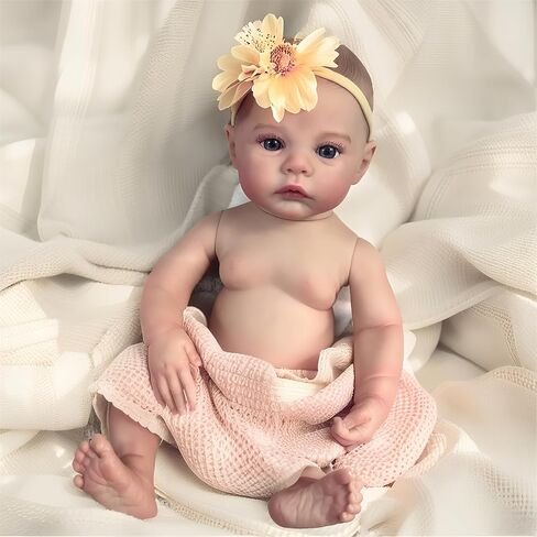 iCradle Lifelike Reborn Baby Dolls 19 Inch Realistic Newborn Baby Dolls Vinyl Girl Real Life Baby Dolls Hand Painted Hair Toy for Kids Age 3+ in Saudi Arabia