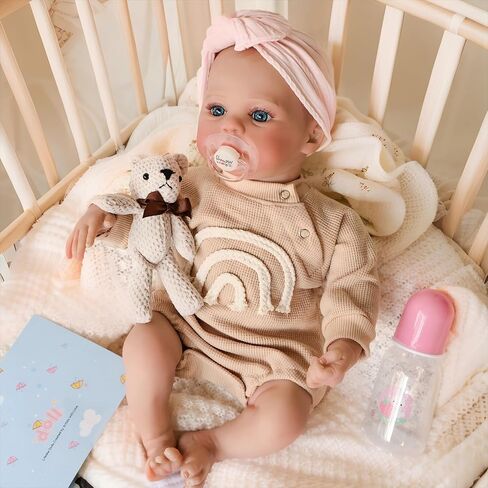 iCradle Lifelike Reborn Baby Dolls 19 Inch Realistic Newborn Baby Dolls Vinyl Girl Real Life Baby Dolls Hand Painted Hair Toy for Kids Age 3+ in Saudi Arabia