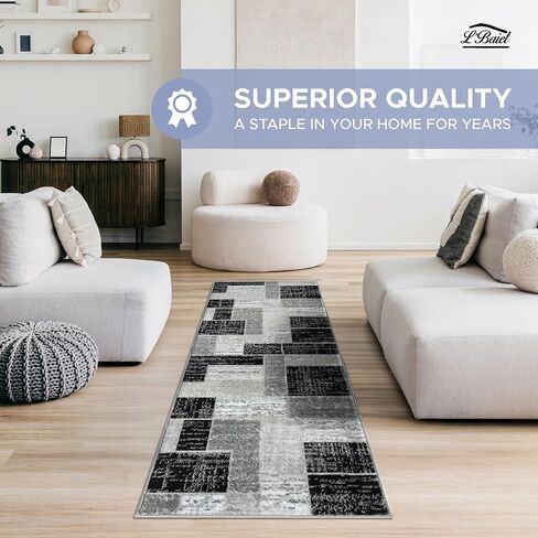 L'Baiet Verena Geometric Area Rug Blue Grey 8' x 10' Large Area Rugs Carpet for Living Room, Bedroom, Dining Table, Office, Hallway, Foyer | Neutral Colorful Modern Abstract Home Decor in Saudi Arabia