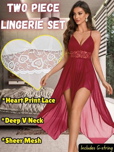 مجموعة الملابس الداخلية Heart Babydoll ، ثوب نسائي مثيرة ، ملابس كبيرة ، ملابس خضراء للتصوير الفوتوغرافي الزفاف. in Saudi Arabia