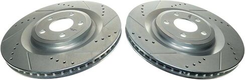 Power Stop Rear AR85205XPR Pair of Drilled and Slotted Brake Rotors For Ford Explorer, Ford Mustang, Ford Police Interceptor Utility, Lincoln Aviator [Model Specific] in Saudi Arabia