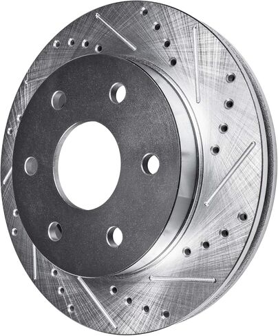 Detroit Axle - 4pc Brake Routors for Ford 2019-2023 Ranger Redived and Sloted Disced Brake Rotors 2020 2021 2022 استبدال: 12.24 "بوصة الأمامية و 12.13" دوارات خلفية بوصة in Kuwait