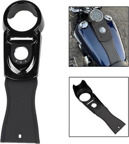 PU Leather Black Gas Tank Panel Console Bib Fit For Harley Dyna Street Bob FXDB Fat Bob FXDF 2008-2013 in Saudi Arabia