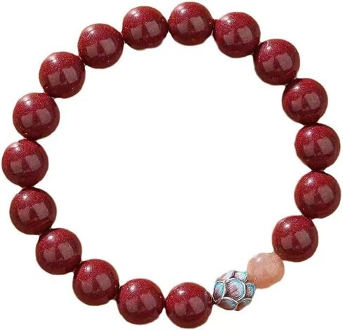 Cinnabar Bracelet Set - Five Deities Wealth & Lotus Charms Adjustable Beads,Natural Gemstone Spiritual Jewelry for Protection & Blessing,For Men Women, Meaning to Attract Wealth and Good Luck in Saudi Arabia