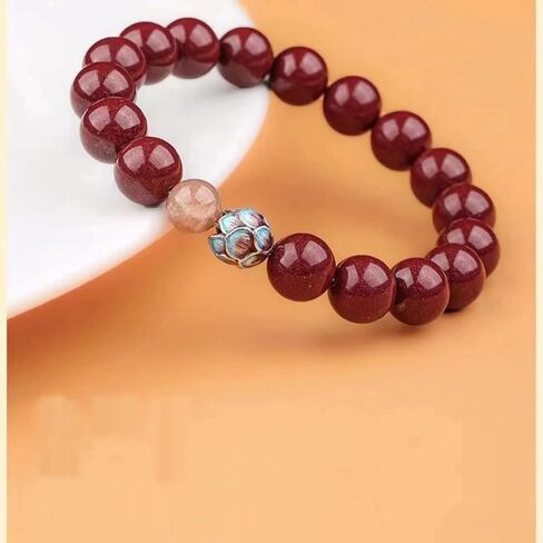 Cinnabar Bracelet Set - Five Deities Wealth & Lotus Charms Adjustable Beads,Natural Gemstone Spiritual Jewelry for Protection & Blessing,For Men Women, Meaning to Attract Wealth and Good Luck in Saudi Arabia