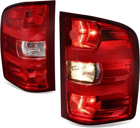 Auto Dynasty Factory Style Rear Tail Lights Brake Lamps Compatible with Silverado Sierra 1500 2500HD 3500 2007-2014, Driver and Passenger Side, Smoked Lens in Saudi Arabia