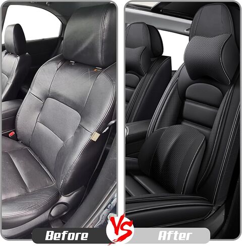 Full Set for Hummer H3 Seat Covers 2006-2010, Waterproof Nappa Leather Car Seat Protector, Anti-Slip & Comfortable Car seat Cover (Black) in Saudi Arabia
