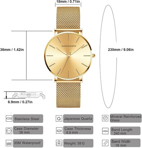 Women Watches Minimalist Fashion Quartz Wrist Watch Party Dress Bracelet Watch for Ladies with Stainless Steel Mesh Band in Kuwait