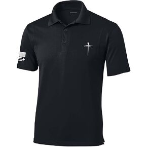Trenz Shirt Company Mens Christian Polo Embroidered Nail Cross Golf Polo in Saudi Arabia