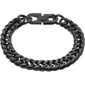 Patikil 10mm عرض أساور سلسلة الوصلة الكوبية ، 7.5 بوصة طول الفولاذ المقاوم للصدأ كبح سوار للرجال للنساء هدايا عيد الحب عيد الأب ، نغمة الذهب in Saudi Arabia