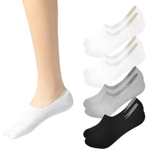 Sunm Boutique No Show Socks Womens Low Low & Non Slip ، الجوارب غير المرئية غير المرئية والرسمية ، خط قارب مسطح 4 أزواج in Kuwait