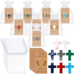 Tioncy 40 Sets Pocket Hug Token Bulk Hug Greeting Cards with Cross Crystal Stones Greeting Cards Keepsake Exchange Card Relationship Gift for Friends Colleagues Family Distance Social Present in Kuwait