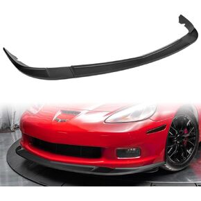 Q1-TECH, Front Bumper Lip fit for Compatible with 2005-2013 Chevy Corvette C6 Base Models Only, Front Bumper Lip Spoiler Air Chin Body Kit Splitter ABS, ZR1-Style (Painted Black) in Kuwait