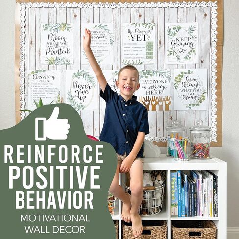 Hadley Designs 9 Black And White Classroom Decor-Welcome Sign, Motivational Posters For Classroom Bulletin Board Decoration, Growth Mindset Classroom Posters Elementary, Middle School in Saudi Arabia
