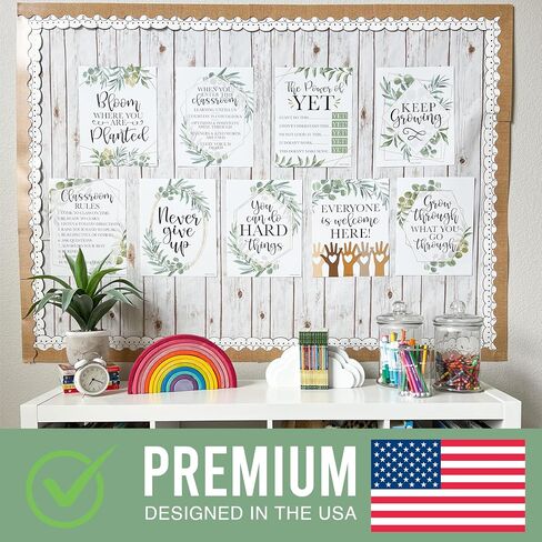 Hadley Designs 9 Black And White Classroom Decor-Welcome Sign, Motivational Posters For Classroom Bulletin Board Decoration, Growth Mindset Classroom Posters Elementary, Middle School in Saudi Arabia