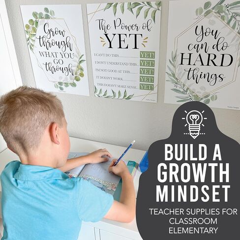 Hadley Designs 9 Black And White Classroom Decor-Welcome Sign, Motivational Posters For Classroom Bulletin Board Decoration, Growth Mindset Classroom Posters Elementary, Middle School in Saudi Arabia