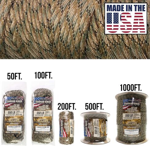 حبل Paracord Premium 550 رطل - 50 قدمًا من النيون الأصفر - 100 ٪ من النايلون من النوع الثالث Mil -spec - UV والتآكل المقاومة - خيوط ثقيلة - حبل البقاء على قيد الحياة في الهواء الطلق - يستخدمه الجيش الأمريكي - مصنوع في الولايات المتحدة الأمريكية in Kuwait