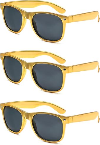 3/6/12/20 Pack Metallic Gold Sunglasses Bulk for Women Men Retro 90s Cheap Glasses for Party Supplies in Kuwait