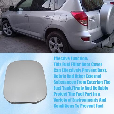 GXARTS 1 Pc Silver Fuel Door Gas Filler Lid Cover Cap 77350-42070 Compatible with Toyota RAV4 2006 2007 2008 2009 2010 2011 2012 in Saudi Arabia