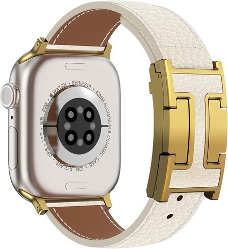 فرقة ساعة مغناطيسية من جلد chanchy متوفرة مع فرق Apple Watch 40mm 38mm 41mm 42mm 44mm 45mm 46mm ، Top Grain Leather Leather Band for Women Men iWatch Ultra Se Series 10/9/7/6/5/4/3/2/1 in Kuwait