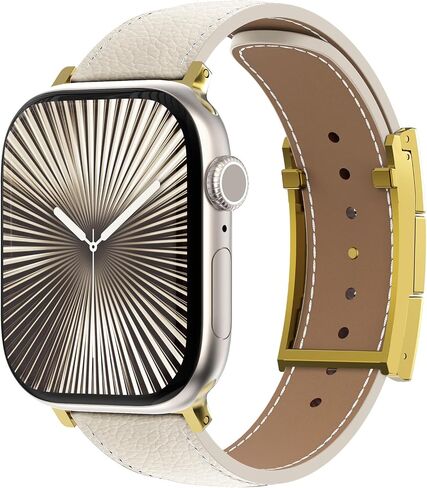 فرقة ساعة مغناطيسية من جلد chanchy متوفرة مع فرق Apple Watch 40mm 38mm 41mm 42mm 44mm 45mm 46mm ، Top Grain Leather Leather Band for Women Men iWatch Ultra Se Series 10/9/7/6/5/4/3/2/1 in Kuwait