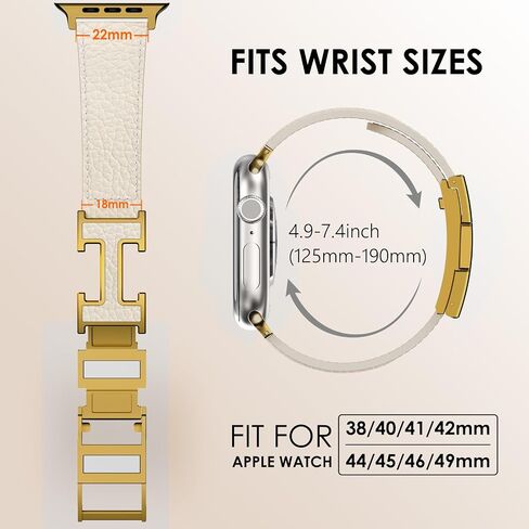 فرقة ساعة مغناطيسية من جلد chanchy متوفرة مع فرق Apple Watch 40mm 38mm 41mm 42mm 44mm 45mm 46mm ، Top Grain Leather Leather Band for Women Men iWatch Ultra Se Series 10/9/7/6/5/4/3/2/1 in Kuwait