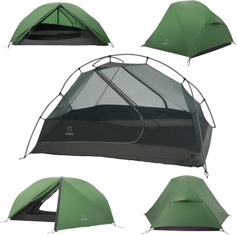 ATEPA Ultralight Backpacking Tent 2 Person, Nylon Lightweight 4000MM+ Waterproof Windproof Portable Two Person Tent with Aluminum Frame & Rainfly for Backpacking Hiking Camping Motorcycle, 4 Season in Saudi Arabia