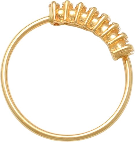 14K Real Solid Gold Diamond CZ Endless Hoop Ring - Cartilage, Nose, Daith, Helix, Conch, Rook, Snug Body Piercing Jewelry - Perfect for Minimalist Design - Available in 18g & 22g Sizes in Saudi Arabia