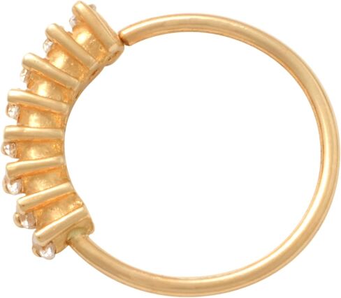 14K Real Solid Gold Diamond CZ Endless Hoop Ring - Cartilage, Nose, Daith, Helix, Conch, Rook, Snug Body Piercing Jewelry - Perfect for Minimalist Design - Available in 18g & 22g Sizes in Saudi Arabia