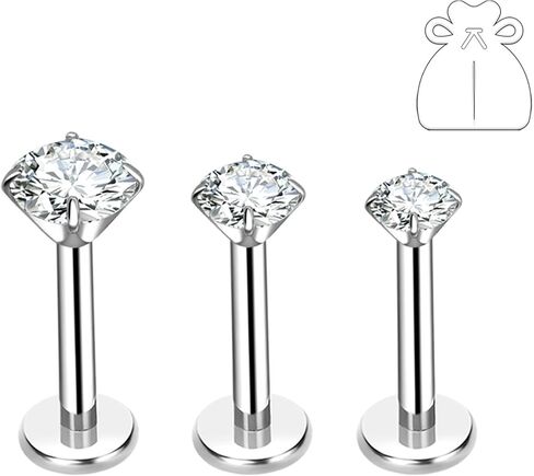 Hypoallergenic Titanium Earrings/Nose Stud Set for back to school(Baby-Safe /Sensitive Skin Approved) Nickel-Free.0.5g Ultra-Lightweight (Lighter Than Raindrops)24/7Comfort.Wear.no discolouring/Waterproof For Daith/Helix/Nostril Piercings Unisex Design in Saudi Arabia