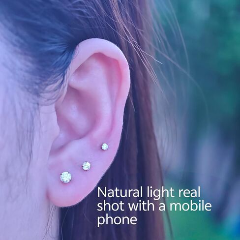 Hypoallergenic Titanium Earrings/Nose Stud Set for back to school(Baby-Safe /Sensitive Skin Approved) Nickel-Free.0.5g Ultra-Lightweight (Lighter Than Raindrops)24/7Comfort.Wear.no discolouring/Waterproof For Daith/Helix/Nostril Piercings Unisex Design in Saudi Arabia