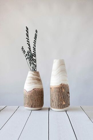 Creative Co-op منحوتة Paulownia Wood Live Edge (كل واحد سيختلف) إناء ، 16 "، براون (DF2986) in Saudi Arabia