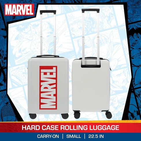 FUL Marvel Logo 22.5 Inch Carry On Luggage, Hardshell Rolling Suitcase with Spinner Wheels, Black in Saudi Arabia