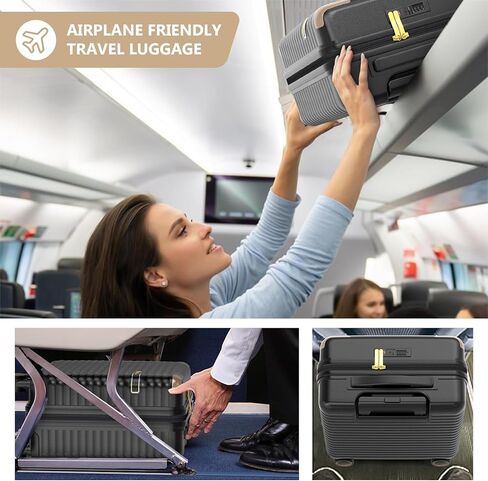 جايوي حمل شركة طيران للأمتعة معتمدة مع قفل TSA ، حقيبة سفر قشرة صلبة 18 بوصة مع عجلات الدوار in Kuwait