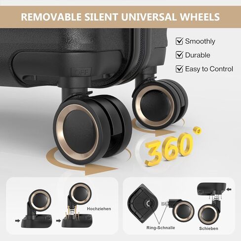 جايوي حمل شركة طيران للأمتعة معتمدة مع قفل TSA ، حقيبة سفر قشرة صلبة 18 بوصة مع عجلات الدوار in Kuwait