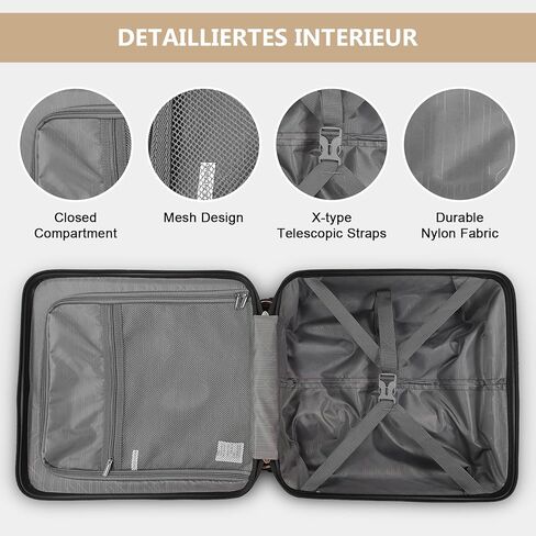 جايوي حمل شركة طيران للأمتعة معتمدة مع قفل TSA ، حقيبة سفر قشرة صلبة 18 بوصة مع عجلات الدوار in Kuwait