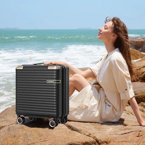 جايوي حمل شركة طيران للأمتعة معتمدة مع قفل TSA ، حقيبة سفر قشرة صلبة 18 بوصة مع عجلات الدوار in Kuwait